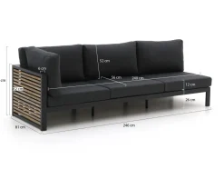 Bellagio Cadora Gartensofa 3-Sitzer rechter Arm 246 cm