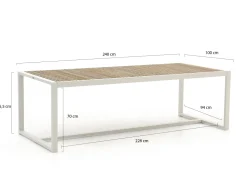 Bellagio Cadora Gartentisch 240x100x75 cm