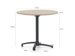 Bellagio Canzo Gartentisch klappbar ø 85 cm (h: 75 cm)