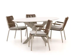 Bellagio Caronia/Furato ellips 200 cm Gartenmöbel-Set 5-Teilig Stapelbar
