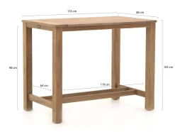 Bellagio Caronia/ROUGH-X 135 cm Gartenbar-Set 5-teilig stapelbar