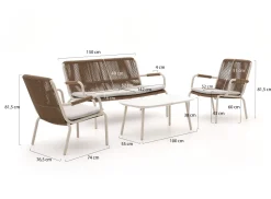 Bellagio Caronia Sessel-Sofa-Lounge-Set 4-teilig