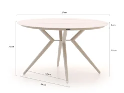Bellagio Caronia/Sora ø 127 cm Gartenmöbel-Set 5-Teilig Stapelbar