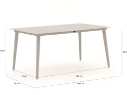 Bellagio Caronia/Sora 160 cm Gartenmöbel-Set 5-Teilig Stapelbar