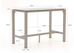 Bellagio Caronia/Trecenta 150 cm Gartenbar-Set 5-teilig stapelbar
