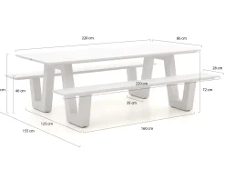 Bellagio Cavoli Picknicktisch 220x86x74 cm