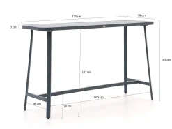 Bellagio Cino Bartisch Outdoor 175x58x105 cm