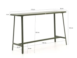 Bellagio Cino 175 cm Gartenbar-Set 5-Teilig Stapelbar