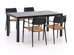Bellagio Cino/Menzano 160 cm Gartenmöbel-Set 5-teilig stapelbar