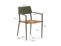 Bellagio Cino/ROUGH-K 90 cm Gartenmöbel-Set 5-Teilig Stapelbar