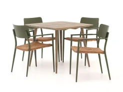 Bellagio Cino/ROUGH-K 90 cm Gartenmöbel-Set 5-Teilig Stapelbar