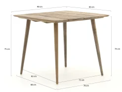 Bellagio Cino/ROUGH-K 90 cm Gartenmöbel-Set 5-Teilig Stapelbar