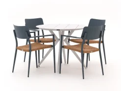 Bellagio Cino/Sora ø 90 cm Gartenmöbel-Set 5-teilig stapelbar