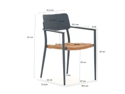 Bellagio Cino/Sora ø 90 cm Gartenmöbel-Set 5-teilig stapelbar