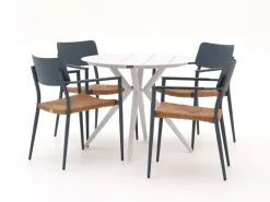 Bellagio Cino/Sora ø 90 cm Gartenmöbel-Set 5-teilig stapelbar