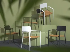 Bellagio Cino/Sora ø 90 cm Gartenmöbel-Set 3-teilig stapelbar