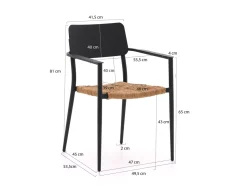 Bellagio Cino/Sora ø 90 cm Gartenmöbel-Set 3-teilig stapelbar