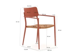Bellagio Cino/Sora ø 90 cm Gartenmöbel-Set 5-teilig stapelbar