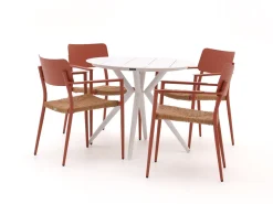 Bellagio Cino/Sora ø 90 cm Gartenmöbel-Set 5-teilig stapelbar