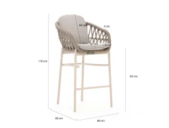 Bellagio Cupello Barhocker Outdoor stapelbar