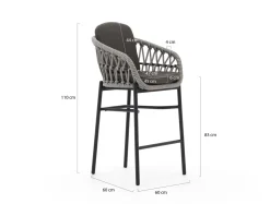 Bellagio Cupello/ROUGH-Y Ellips 240 cm Gartenbar-Set 7-teilig stapelbar