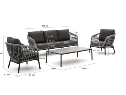 Bellagio Cupello Sessel-Sofa-Lounge-Set 4-teilig