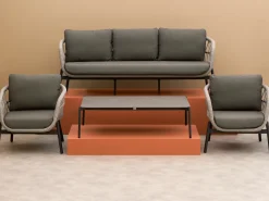 Bellagio Cupello Sessel-Sofa-Lounge-Set 4-teilig
