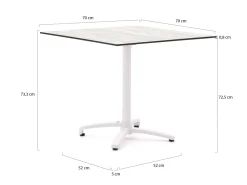 Bellagio Dranera/Canzo 70 cm Gartenmöbel-Set 3-teilig stapelbar