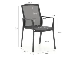 Bellagio Dranera/Fidenza 90 cm Gartenmöbel-Set 3-teilig stapelbar