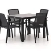 Bellagio Dranera/Fidenza 90 cm Gartenmöbel-Set 5-teilig stapelbar