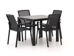 Bellagio Dranera/Fidenza 90 cm Gartenmöbel-Set 5-teilig stapelbar