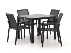 Bellagio Dranera/Fidenza 90 cm Gartenmöbel-Set 5-teilig stapelbar