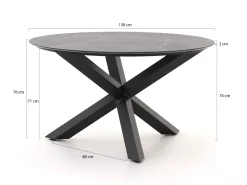 Bellagio Dranera/Lodola ø 130 cm Gartenmöbel-Set 5-teilig stapelbar