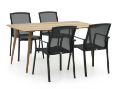Bellagio Dranera/ROUGH-K 160 cm Gartenmöbel-Set 5-teilig stapelbar
