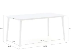 Bellagio Dranera/Sora 160 cm Gartenmöbel-Set 5-teilig stapelbar