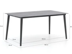 Bellagio Dranera/Sora 160 cm Gartenmöbel-Set 5-teilig stapelbar