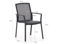 Bellagio Dranera/Sora 160 cm Gartenmöbel-Set 5-teilig stapelbar