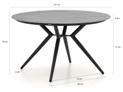Bellagio Dranera/Sora ø 127 cm Gartenmöbel-Set 5-teilig stapelbar