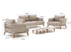 Bellagio Esenta Sessel-Sofa Lounge-Set 5-teilig