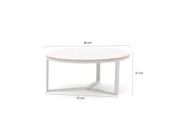 Bellagio Ficarolo Lounge Gartentisch-Set ø 85 cm (h:35 cm)/ø 65 cm (h:30 cm)