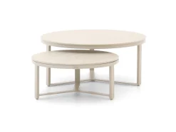 Bellagio Ficarolo Lounge Gartentisch-Set ø 85 cm (h:35 cm)/ø 65 cm (h:30 cm)