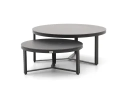 Bellagio Ficarolo Lounge Gartentisch-Set ø 85 cm (h:35 cm)/ø 65 cm (h:30 cm)