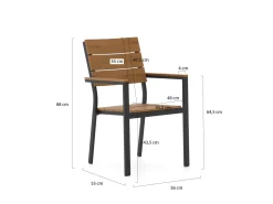 Bellagio Fidenza 90 cm Gartenmöbel-Set 3-teilig stapelbar