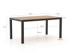Bellagio Fidenza 160 cm Gartenmöbel-Set 5-teilig stapelbar