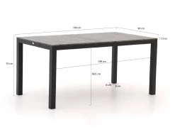 Bellagio Fidenza Gartentisch 160x90x75 cm