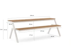 Bellagio Fidenza Picknicktisch Balkon 220x85x75 cm