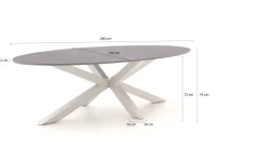 Bellagio Induno Ellips Gartentisch 280x130 cm