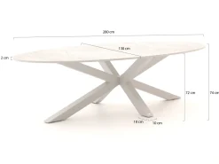 Bellagio Induno Ellips Gartentisch 280x130 cm