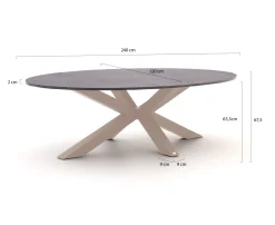 Bellagio Induno Ellips Low Dining Gartentisch 240x120 cm