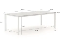Bellagio Isolo Gartentisch 220x100x76 cm